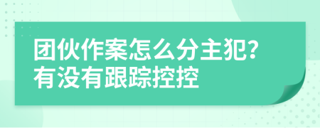 团伙作案怎么分主犯？有没有跟踪控控