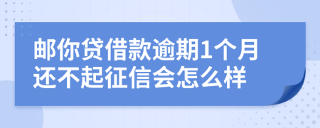 邮你贷借款逾期1个月还不起征信会怎么样