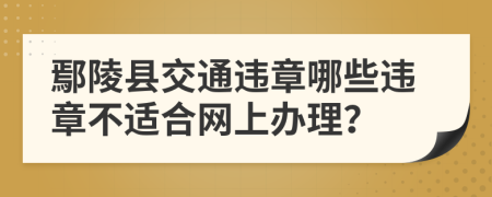 鄢陵县交通违章哪些违章不适合网上办理？