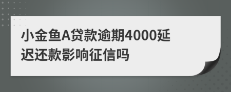 小金鱼A贷款逾期4000延迟还款影响征信吗