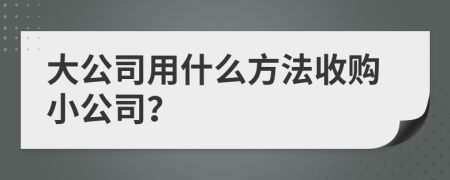 大公司用什么方法收购小公司？