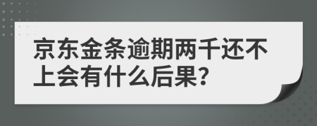 京东金条逾期两千还不上会有什么后果？