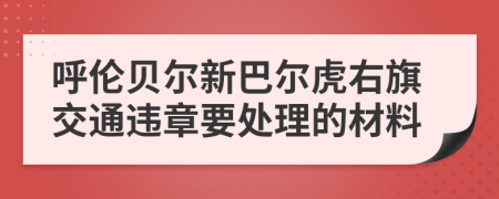 呼伦贝尔新巴尔虎右旗交通违章要处理的材料