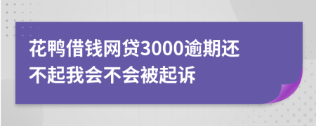 花鸭借钱网贷3000逾期还不起我会不会被起诉