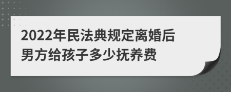 2022年民法典规定离婚后男方给孩子多少抚养费