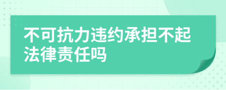 不可抗力违约承担不起法律责任吗