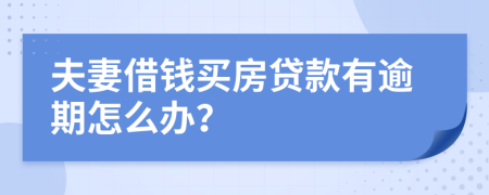 夫妻借钱买房贷款有逾期怎么办？