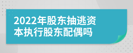 2022年股东抽逃资本执行股东配偶吗