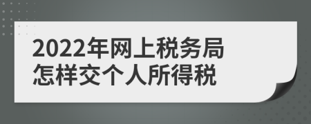 2022年网上税务局怎样交个人所得税