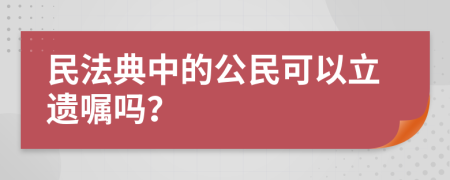 民法典中的公民可以立遗嘱吗？