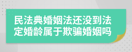 民法典婚姻法还没到法定婚龄属于欺骗婚姻吗