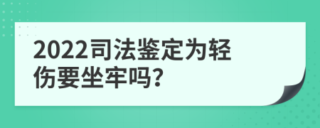 2022司法鉴定为轻伤要坐牢吗？