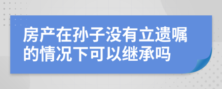 房产在孙子没有立遗嘱的情况下可以继承吗