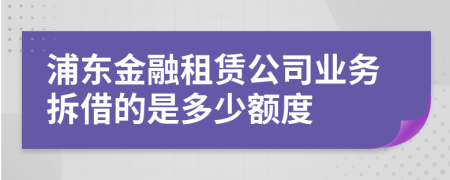 浦东金融租赁公司业务拆借的是多少额度