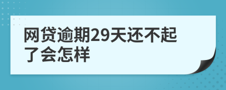 网贷逾期29天还不起了会怎样