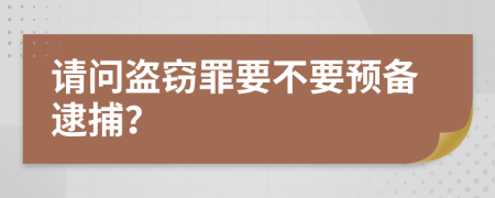 请问盗窃罪要不要预备逮捕？