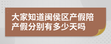 大家知道闽侯区产假陪产假分别有多少天吗