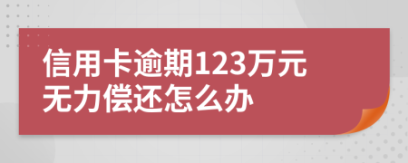 信用卡逾期123万元无力偿还怎么办