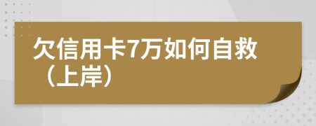 欠信用卡7万如何自救（上岸）