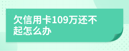欠信用卡109万还不起怎么办