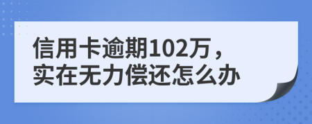 信用卡逾期102万，实在无力偿还怎么办