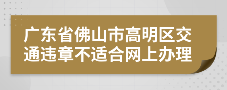 广东省佛山市高明区交通违章不适合网上办理