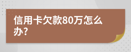 信用卡欠款80万怎么办?