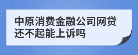 中原消费金融公司网贷还不起能上诉吗