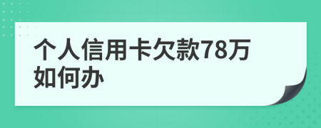 个人信用卡欠款78万如何办