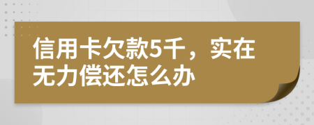 信用卡欠款5千，实在无力偿还怎么办