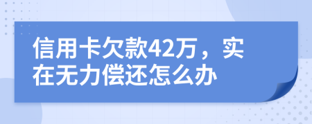信用卡欠款42万，实在无力偿还怎么办