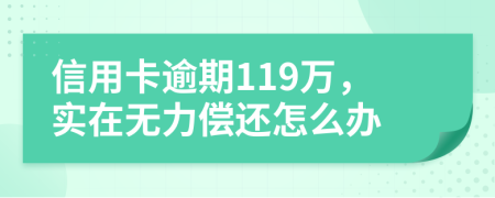 信用卡逾期119万，实在无力偿还怎么办