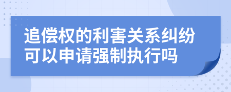 追偿权的利害关系纠纷可以申请强制执行吗