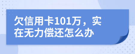 欠信用卡101万，实在无力偿还怎么办