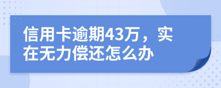 信用卡逾期43万，实在无力偿还怎么办