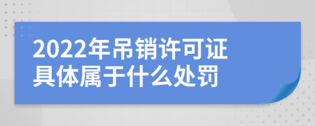 2022年吊销许可证具体属于什么处罚