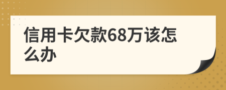 信用卡欠款68万该怎么办