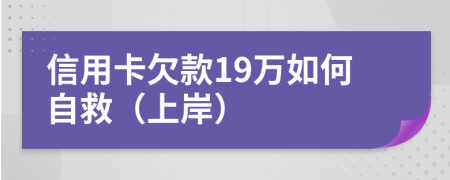 信用卡欠款19万如何自救（上岸）