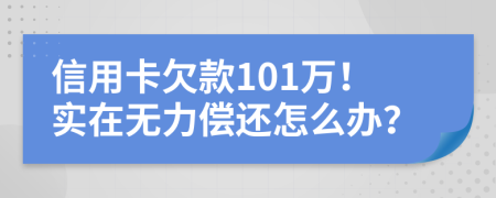 信用卡欠款101万！实在无力偿还怎么办？