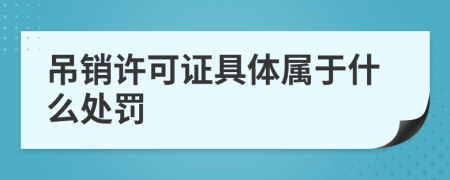 吊销许可证具体属于什么处罚