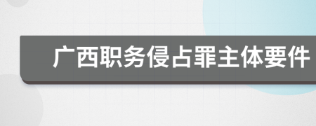 广西职务侵占罪主体要件