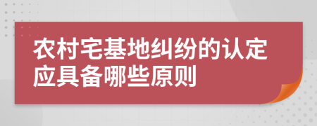农村宅基地纠纷的认定应具备哪些原则