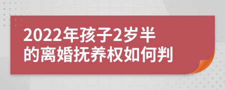 2022年孩子2岁半的离婚抚养权如何判