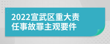 2022宣武区重大责任事故罪主观要件