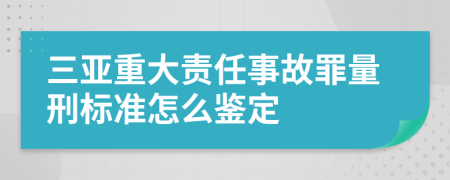 三亚重大责任事故罪量刑标准怎么鉴定