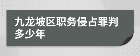 九龙坡区职务侵占罪判多少年