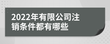 2022年有限公司注销条件都有哪些