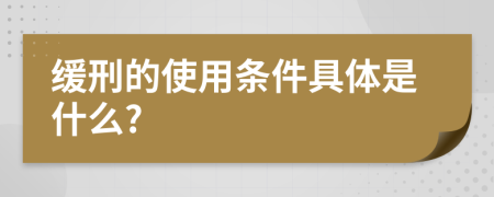 缓刑的使用条件具体是什么?