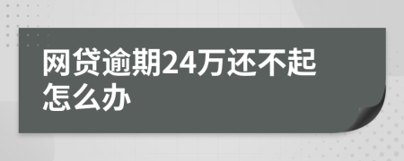 网贷逾期24万还不起怎么办