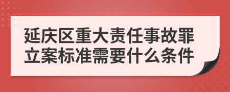 延庆区重大责任事故罪立案标准需要什么条件